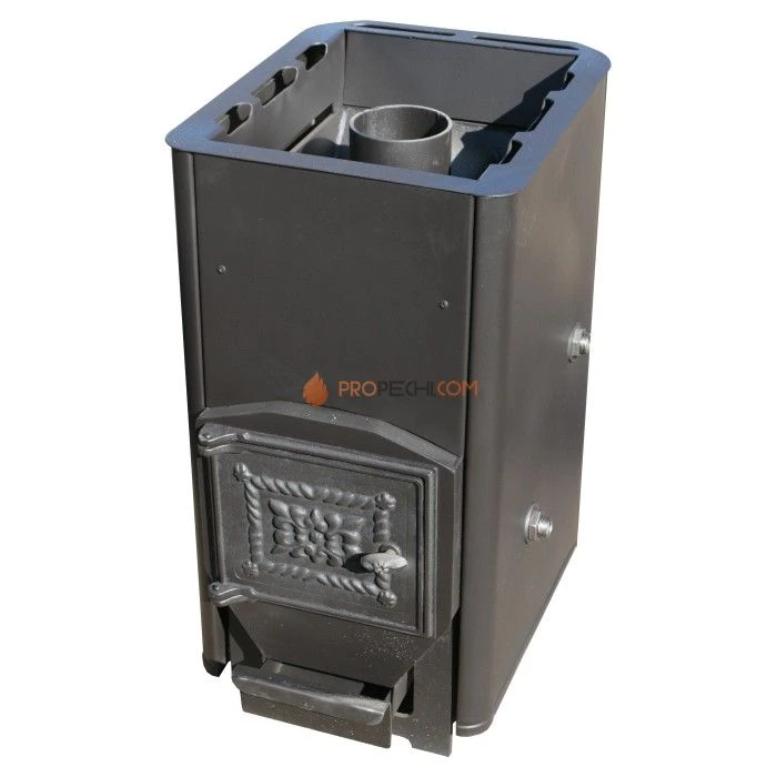 Дровяная печь для бани Варвара Мини с контуром укороченная топка