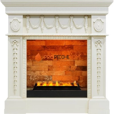 Каминокомплект Dimplex Ampir - Слоновая кость с очагом Cassette 400 LNH-INT PS (без дров)