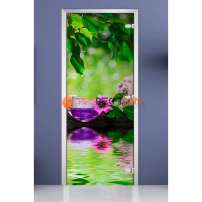 Стеклянная межкомнатная дверь DoorWood с фотопечатью Spa-15, 2000х800 мм