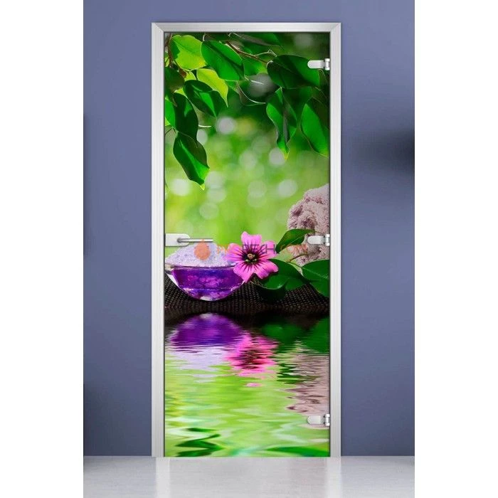 Стеклянная межкомнатная дверь DoorWood с фотопечатью Spa-15, 2000х800 мм