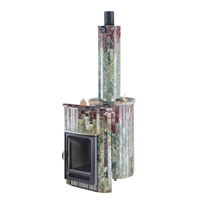 Дровяная печь для бани Ферингер Оптима До 28 м³ - Жадеит + Россо Леванте