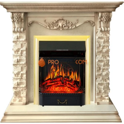 Каминокомплект Royal Flame Adriana - Cлоновая кость с очагом Majestic FX Brass
