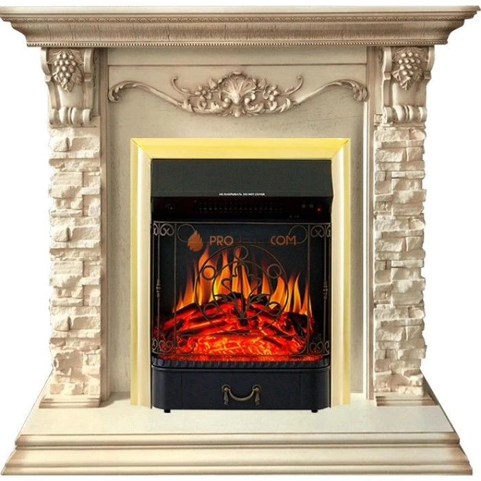 Каминокомплект Royal Flame Adriana - Cлоновая кость с очагом Majestic FX Brass