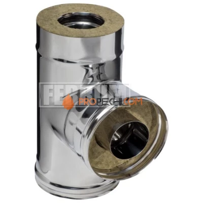 Сэндвич-тройник 90° 430, 0.5 мм из нерж. Ø130х200