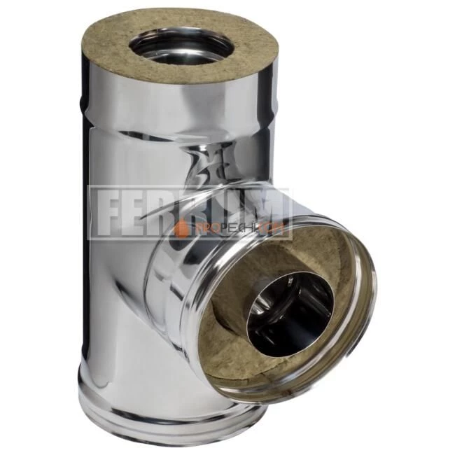 Сэндвич-тройник 90° 430, 0.8 мм из нерж. Ø130х200