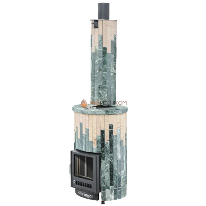 Дровяная печь для бани Ферингер Уют-25 до 25 м³ - Змеевик + Окаменевшее дерево