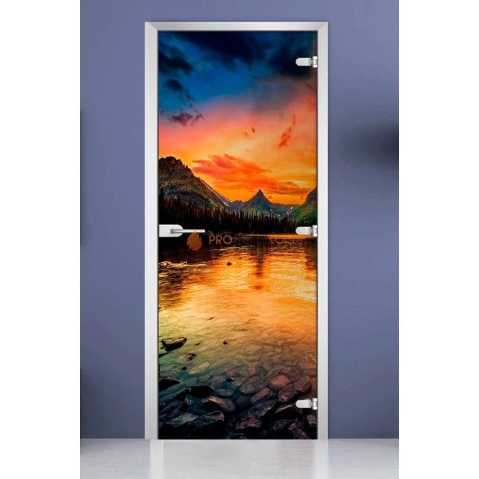 Стеклянная межкомнатная дверь DoorWood с фотопечатью Nature-16, 2000х600 мм