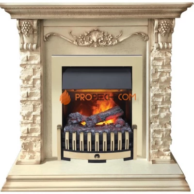 Каминокомплект Dimplex Adriana - Cлоновая кость с очагом Danville Brass FB2