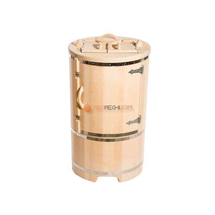 Фитобочка круглая НКЗ PREMIUM из кедра, со скошенной крышкой, диаметр 78 см, высота 130 см / 40 мм