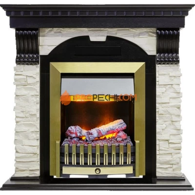 Каминокомплект Dimplex Dublin - Венге / Сланец белый с очагом Danville Antique Brass FB2