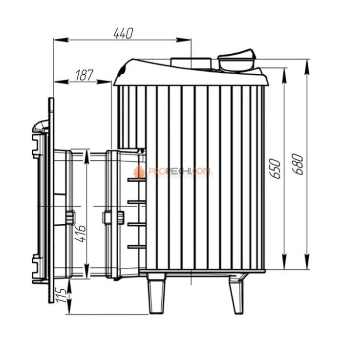 Чугунная печь для бани Атмосфера в ламелях Окаменевшее дерево перенесенный рисунок до 22 м³