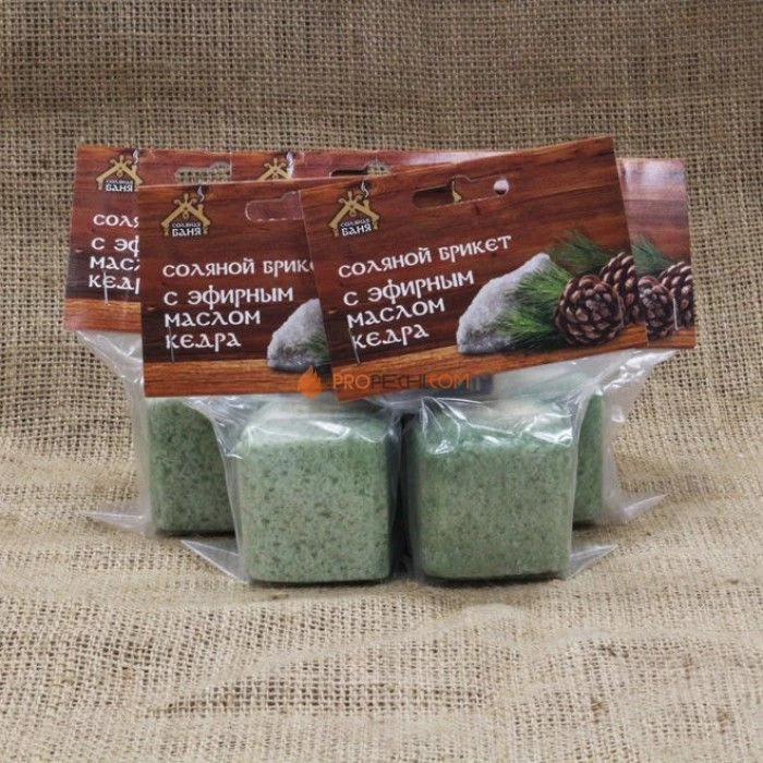 Соляная баня мини с эфирным маслом Кедр вес 0,2 кг