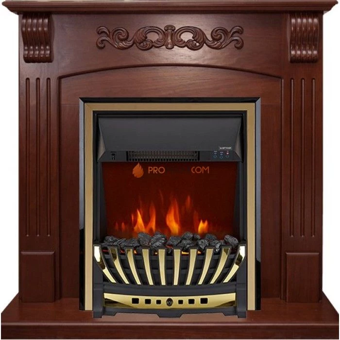 Каминокомплект Royal Flame Sorrento угловой - Орех с очагом Aspen Gold