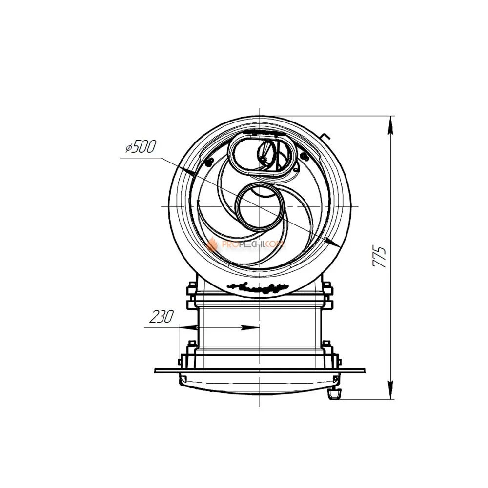 Печь банная «Атмосфера L» комбинированная сетка-ламель «Змеевик»