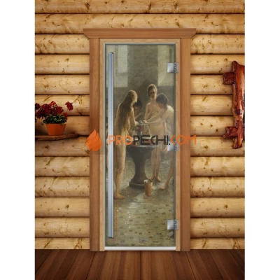 Дверь для бани DoorWood Престиж Фотопечать А071, 1900x700 мм