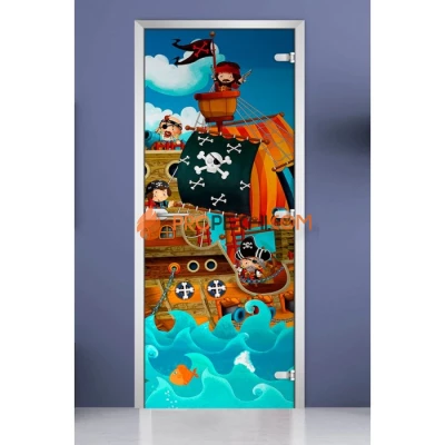 Стеклянная межкомнатная дверь DoorWood с фотопечатью Kids-13, 2000х800 мм