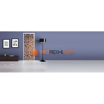 Стеклянная межкомнатная дверь DoorWood с рисунком MG-12 Бронза матовая, 2000х600 мм