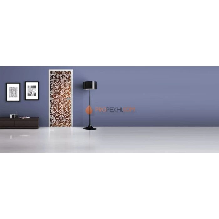 Стеклянная межкомнатная дверь DoorWood с рисунком MG-12 Бронза матовая, 2000х600 мм