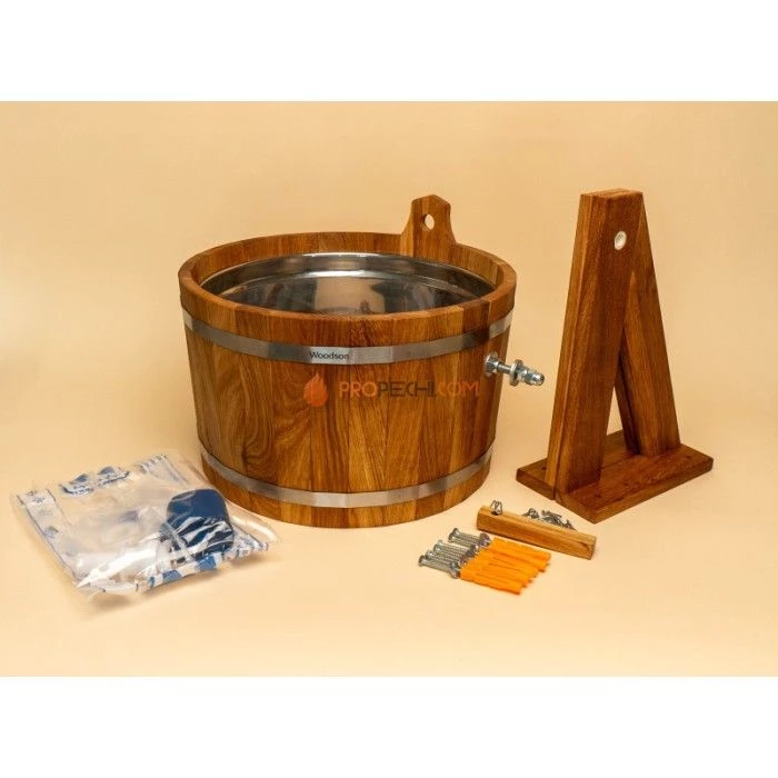 Обливное устройство Woodson с нержавеющей вставкой, 17 л., дуб