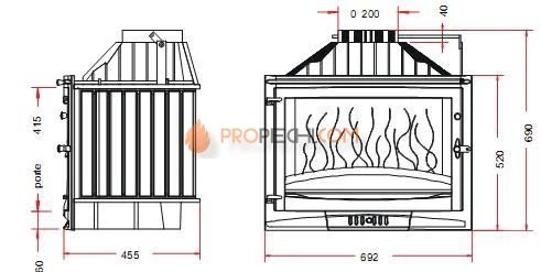 Каминная топка Invicta Selenic 700 с шибером