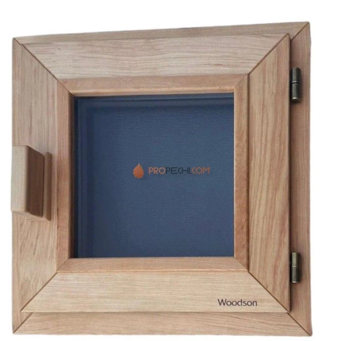 Окно Woodson PRO 40x40, стекло GREY ольха, правое