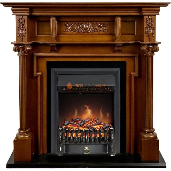 Каминокомплект Royal Flame Oxford - Орех с очагом Fobos FX Black