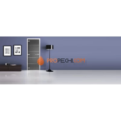 Стеклянная межкомнатная дверь DoorWood с рисунком Tokyo Графит, 2000х600 мм