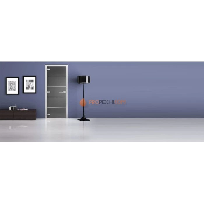 Стеклянная межкомнатная дверь DoorWood с рисунком Tokyo Графит, 2000х800 мм