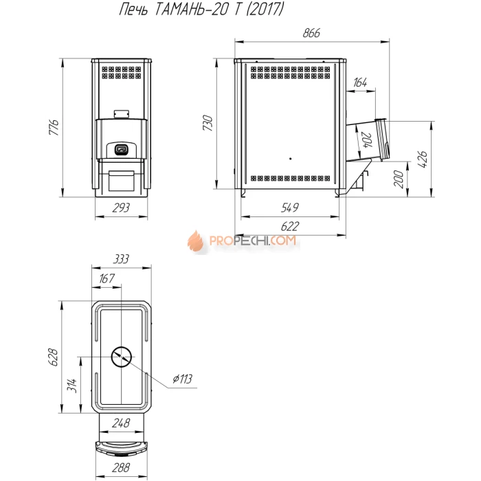 Печь для бани Теплодар Тамань-20 Т (1.1)
