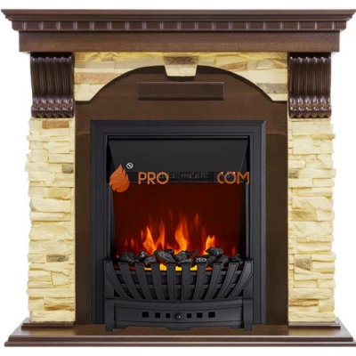 Каминокомплект Royal Flame Dublin - Темный дуб / Сланец с очагом Aspen Black