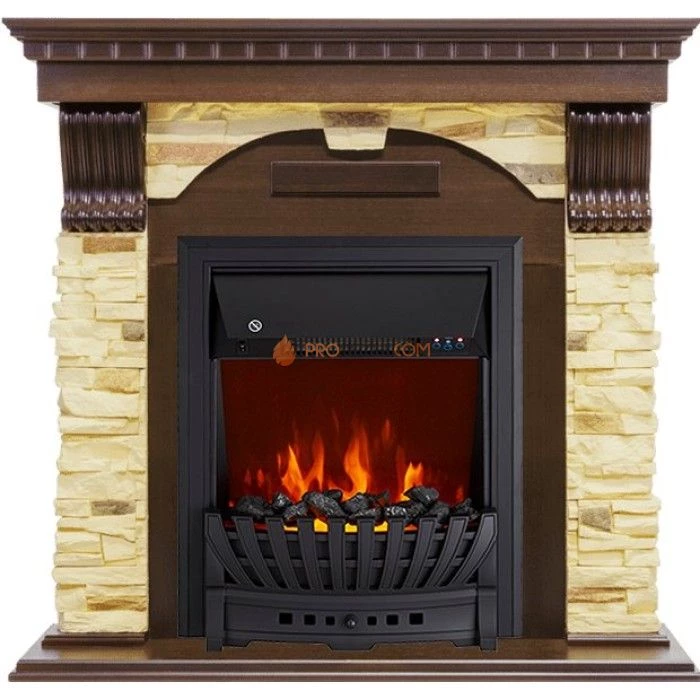 Каминокомплект Royal Flame Dublin - Темный дуб / Сланец с очагом Aspen Black