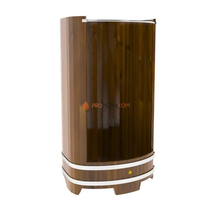 Душевая кабина BentWood большая с держателем для шторки (лиственница мореная Рустик)