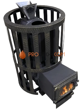 Банная чугунная печь Березка "Воевода" 15 (ДТ-3С Закрытая Каменка)