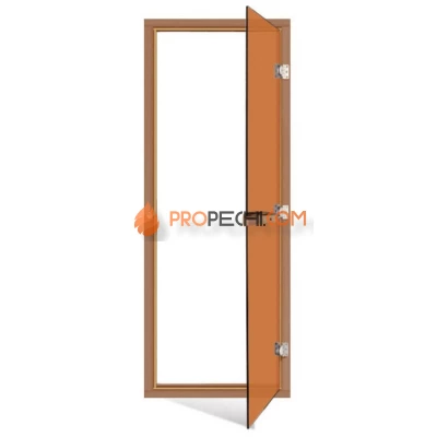 Дверь для бани стеклянная SAWO 730-4SGD 7/19, бронза, с порогом