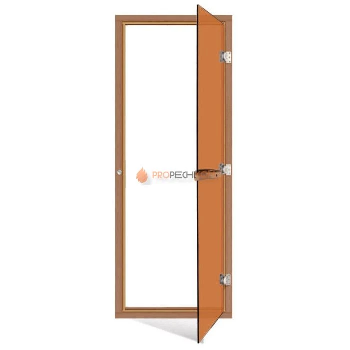 Дверь для бани стеклянная SAWO 730-4SGD 7/19, бронза, с порогом