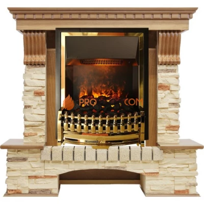 Каминокомплект Dimplex Pierre Luxe - Дуб / Сланец с очагом Atherton