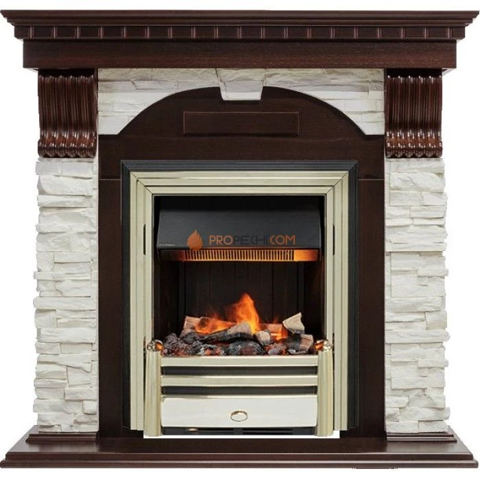 Каминокомплект Dimplex Dublin - Темный дуб / Сланец белый с очагом Cavendish