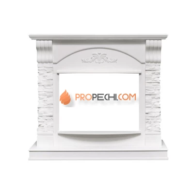 Портал Royal Flame Prague - Белый /Сланец белый