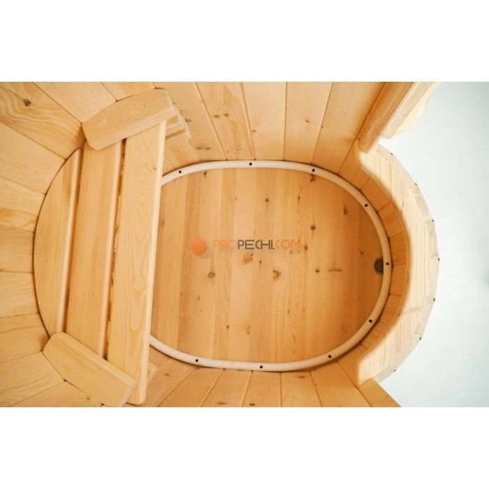 Фитобочка овальная НКЗ STANDARD из кедра, (ШИП-ПАЗ) со скошенной крышкой, 130x78x100 см / 40 мм
