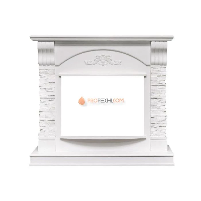 Портал Royal Flame Prague - Белый /Сланец белый