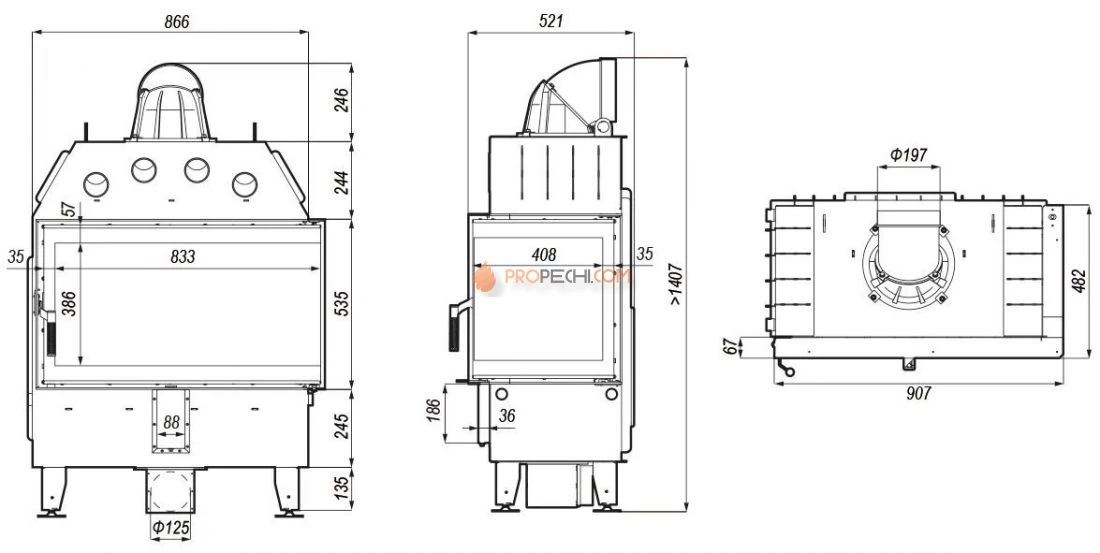 Каминная топка Defro Home Intra ME BL