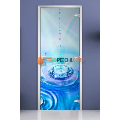 Стеклянная межкомнатная дверь DoorWood с фотопечатью Abstraction-17, 2000х700 мм