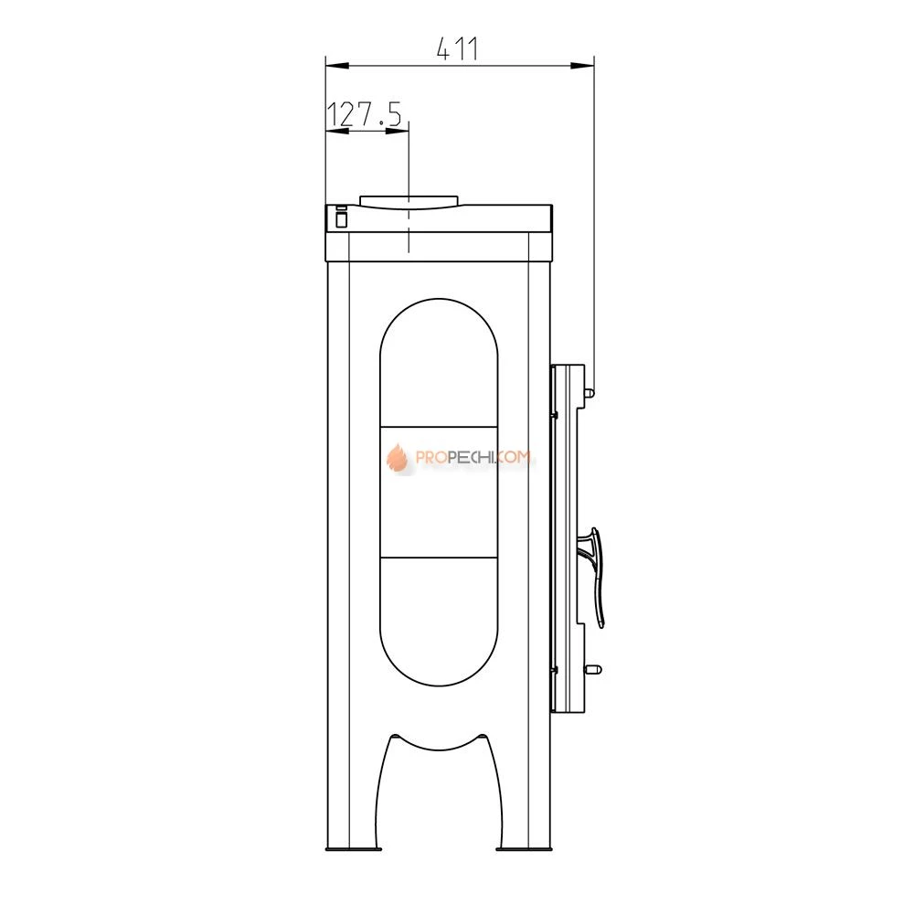 Печь-камин Thorma TORINO, серая с орнаментом