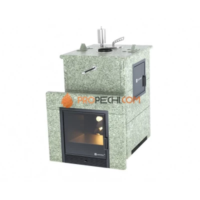 Дровяная печь для бани ИзиСтим Анапа М2 в полноценном кожухе из жадеита