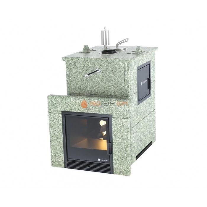 Дровяная печь для бани ИзиСтим Анапа М2 в полноценном кожухе из жадеита