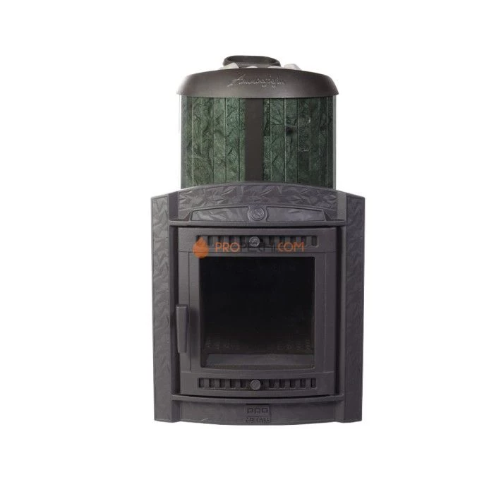 Чугунная печь для бани Атмосфера XL (Про) ламели Верде Гватемала наборный рисунок