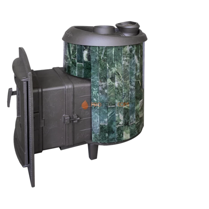 Чугунная печь для бани Атмосфера в ламелях Змеевик наборный до 22 м³