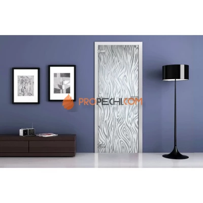 Стеклянная межкомнатная дверь DoorWood с рисунком MG-35 Матовая, 2000х700 мм