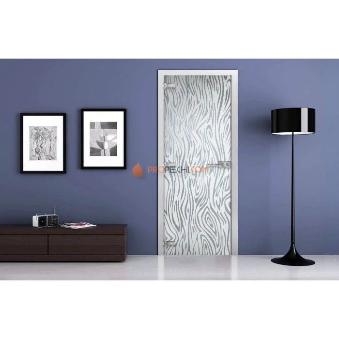 Стеклянная межкомнатная дверь DoorWood с рисунком MG-35 Матовая, 2000х700 мм