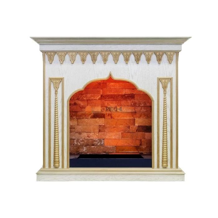 Каминокомплект Dimplex Abu-Dabi - Белый дуб, патина золото с очагом Cassette 600 NH